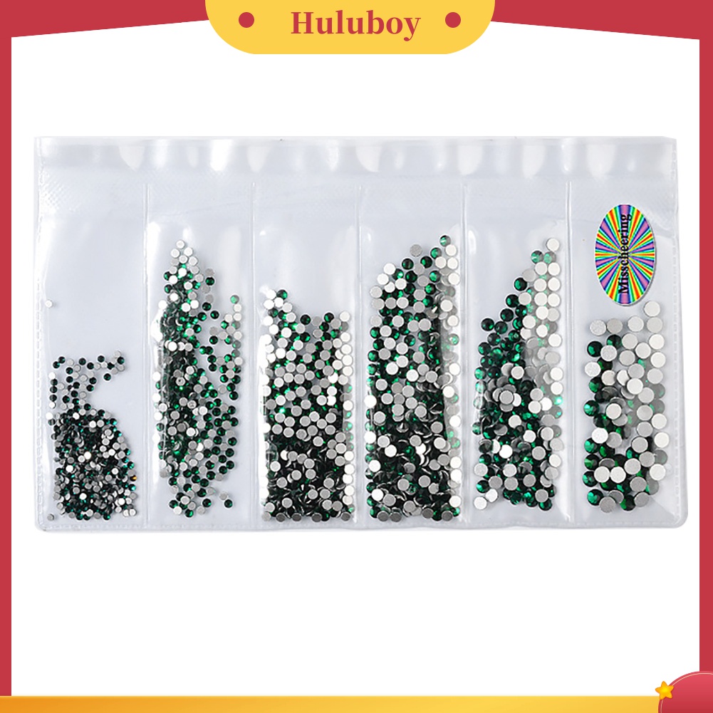 Huluboy Huluboy♡ Payet Glitter Berlian Imitasi 6 Ukuran Untuk Dekorasi Manicure