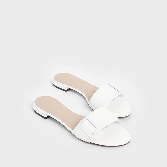 SANDAL FLAT SHOES CHARLES AND KEITH ORIGINAL AUTHENTIC - BLACK, 35