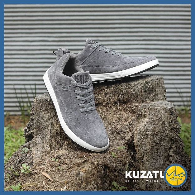 Sepatu Sneakers Pria Cowok Tali Style Casual Distro Kuzatura Original Bahan Suede Lokal Premium Elegan