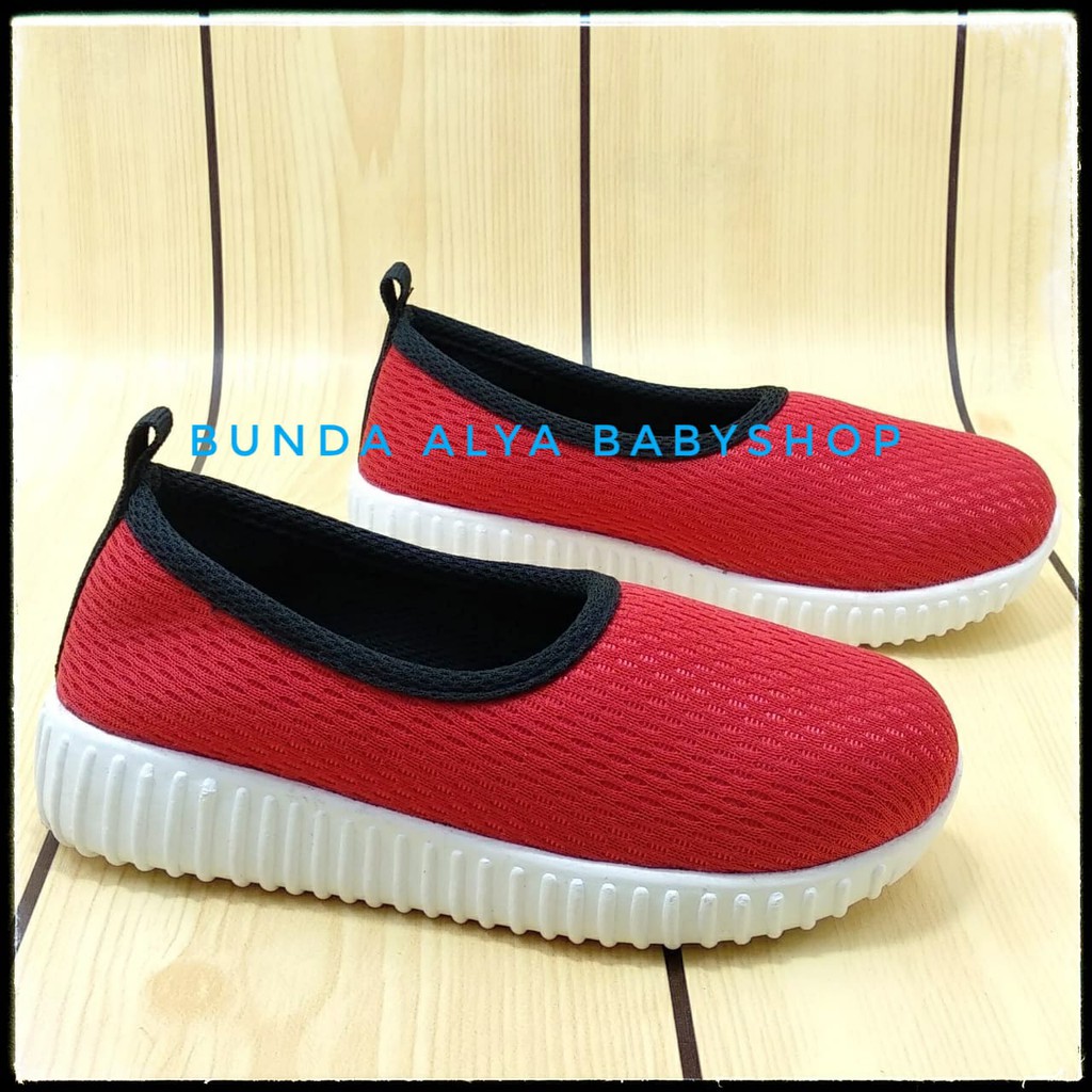 Sepatu Anak Perempuan 1 - 8 Tahun MERAH Lentur Sepatu Anak Cewek Cowok Sporty Size 22 - 35 Elastis