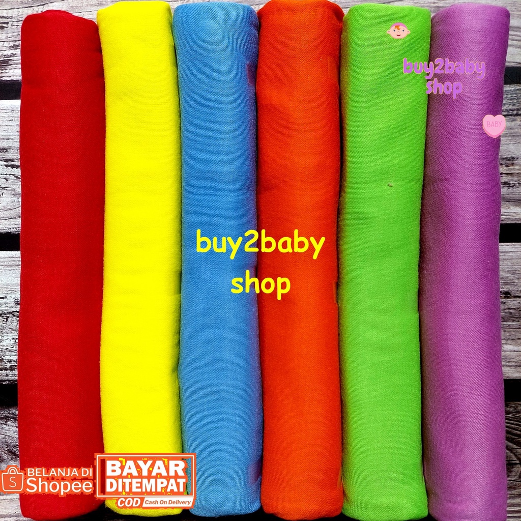 Bedong bayi halus lembut Goldnagatina warna polos 90 x 100 cm isi 3-6 PCS