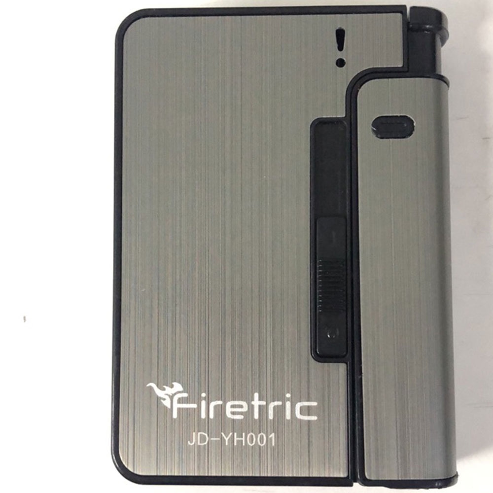 Firetric Kotak Rokok Metal Case with Lighter Korek Api Slot - Silver