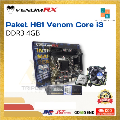 Paket H61 Venom Core i3 + Ram 4/8