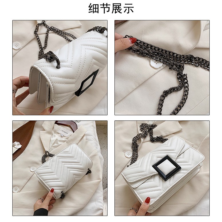 BJ2732 - BLACK/KHAKI/RED/WHITE - TAS SLEMPANG TALI RANTAI TAS WANITA FASHION IMPORT MODIS ELEGAN TERMURAH TERLARIS TERBARU BAGSTORE JAKARTA TAS BATAM BQ2902 CR7438 LT1359 JT732