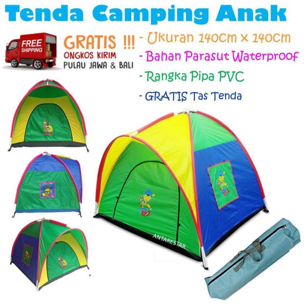 Tenda Anak  140 cm x 140 cm Ukuran Sedang Besar Kemah 