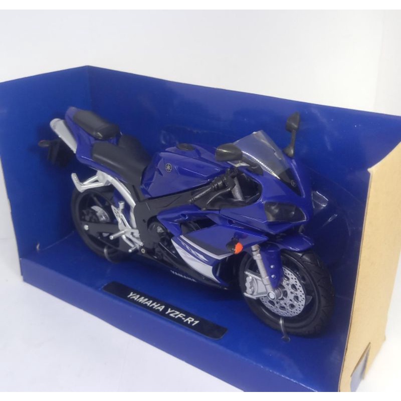 Diecast Miniatur Motor Sport Yamaha R1 Sport Balap 1:12