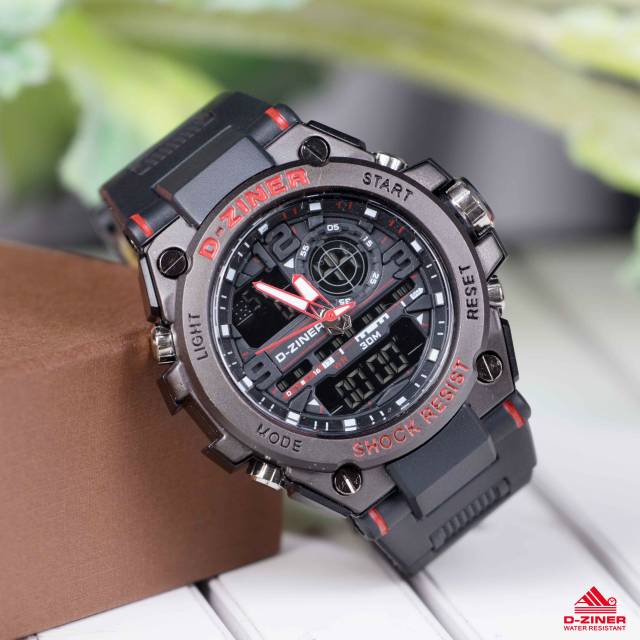 D-Ziner DZ-8026 Hitam list Merah
