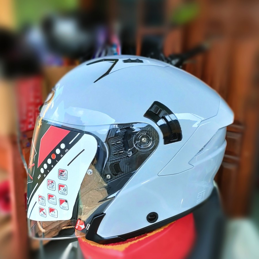 HELM KYT NFJ ASPHALT HELM HALF FACE DOUBLE VISOR
