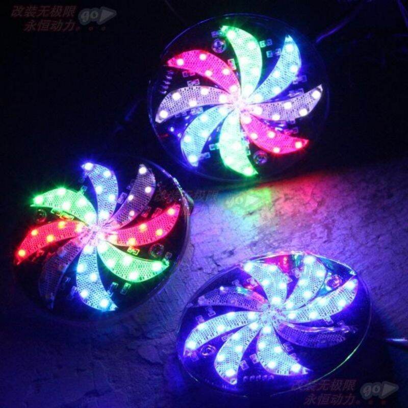 LED Kipas Putar Nyala RGB 12 volt / 12v LED Putar RGB