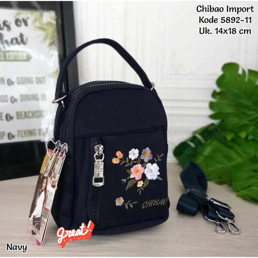 Tas Slempang Wanita tas Slempang mini Chibao 5892-11 Motif Bunga  CHIBAO TERBARU BISA BAYAR DITEMPAT