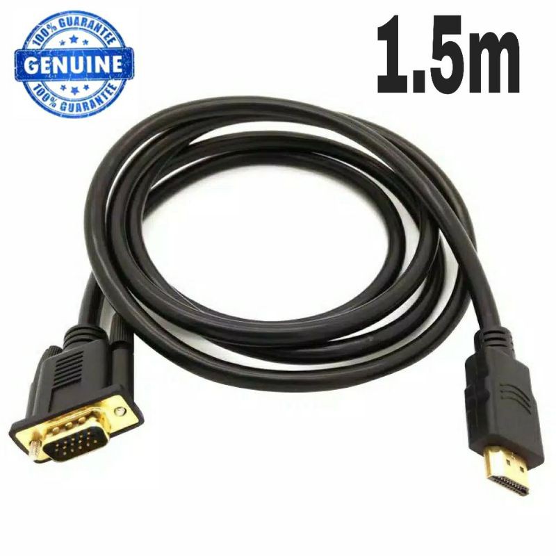 KABEL HDMI To VGA Ke MONITOR LCD 1.5M / PAKET HDMI TO VGA 1,5 METER