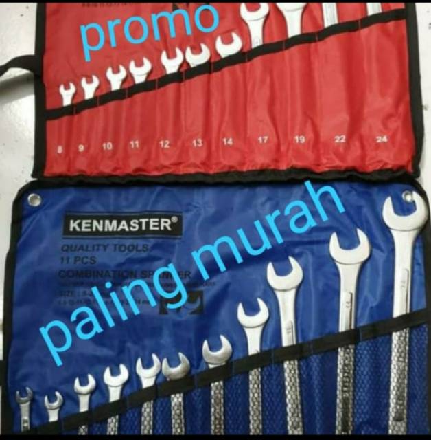 𝚔𝚎𝚗𝚖𝚊𝚜𝚝𝚎𝚛 11 𝙿𝙲𝚂 , kunci ring pas set / combination wrench  8-24 MM