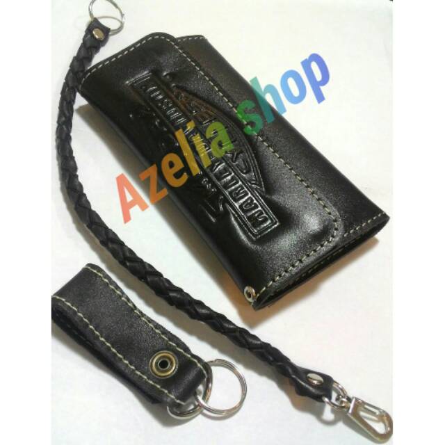 Dompet kulit panjang/harley davidson/pria/casual/asli kulit tebal/garut