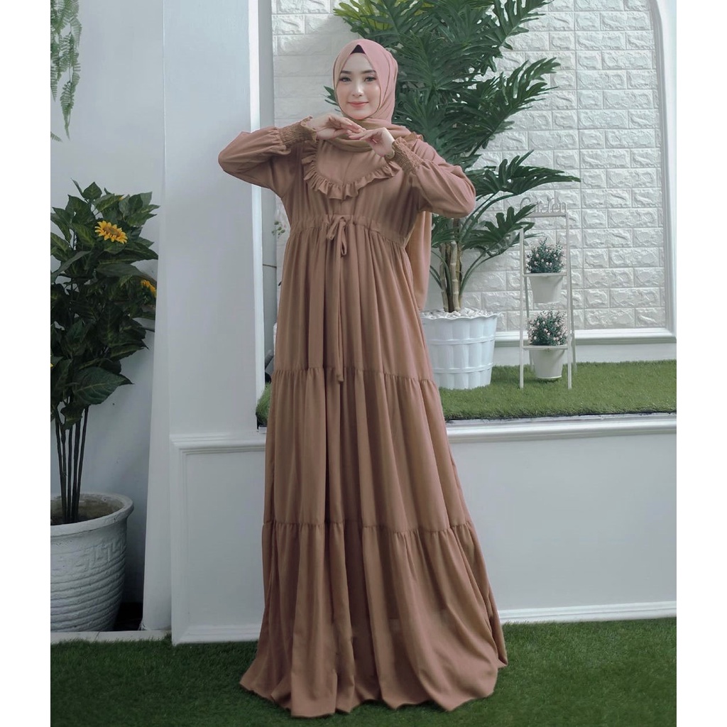 MARIA COLLECTION RD Dress - Gamis Muslim Wanita Remaja Dewasa Busui Style syari Bahan Jersey Lemonskin All Size-3