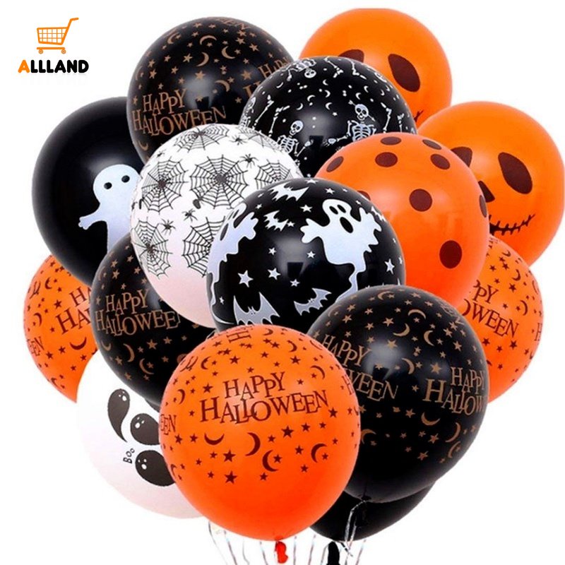 10pcs Ornamen Balon Bahan Latex Untuk Dekorasi Pesta Halloween