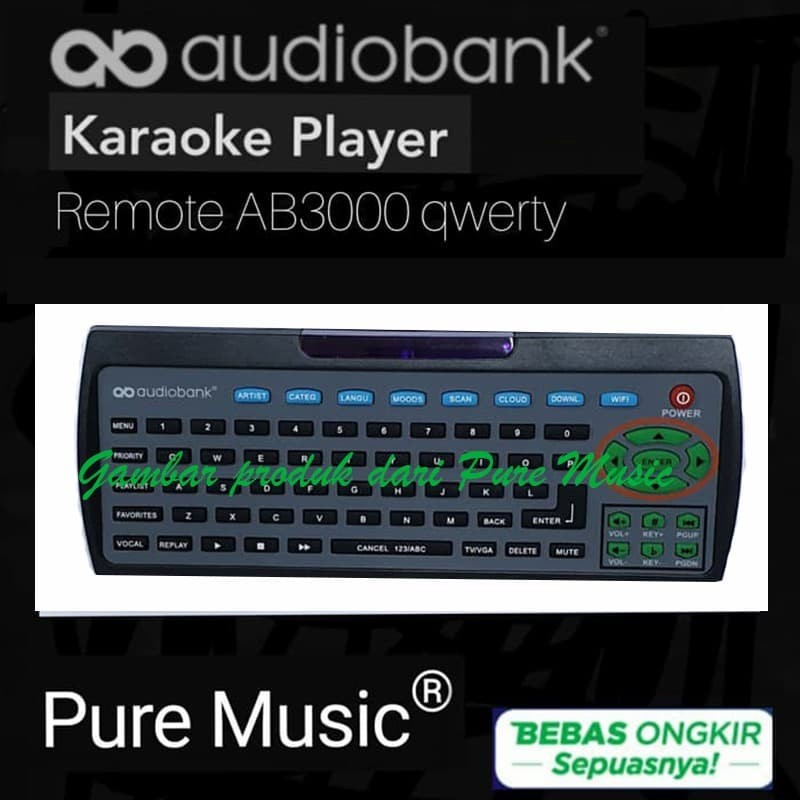 Audiobank Remote AB3000 qwerty AB-3000 - Hitam