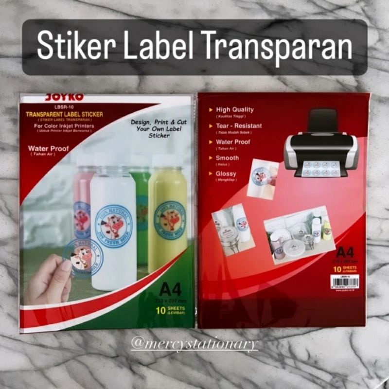 

Label Stiker Transparan Transparent Sticker