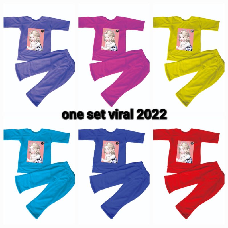 ONE SET VIRAL ANAK 2022/SETELAN VIRAL ANAK 2022/SET VIRAL 2022 ANAK/KAOS VIRAL ANAK ANAK 2022 code 025