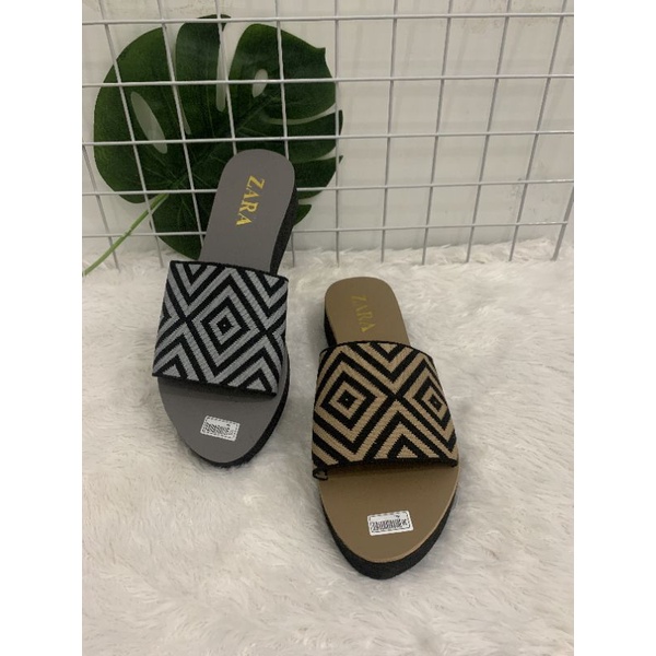 ZARA SLOP FLIP/SANDAL WANITA/SANDAL SLOP WANITA/SLOP RAJUT WANITA
