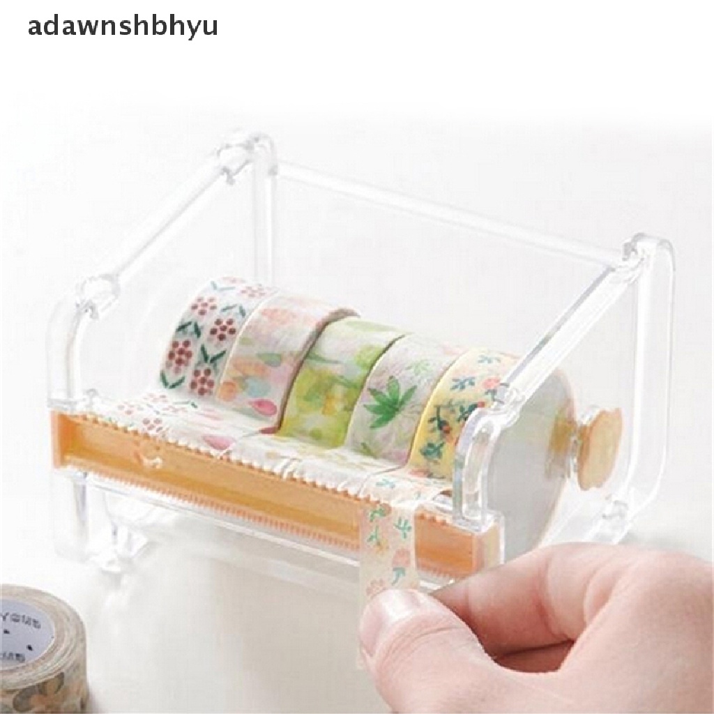 [adawnshbhyu] Desktop Tape Dispenser Pemotong Lakban Washi Tape Dispenser Tempat Lakban Gulung