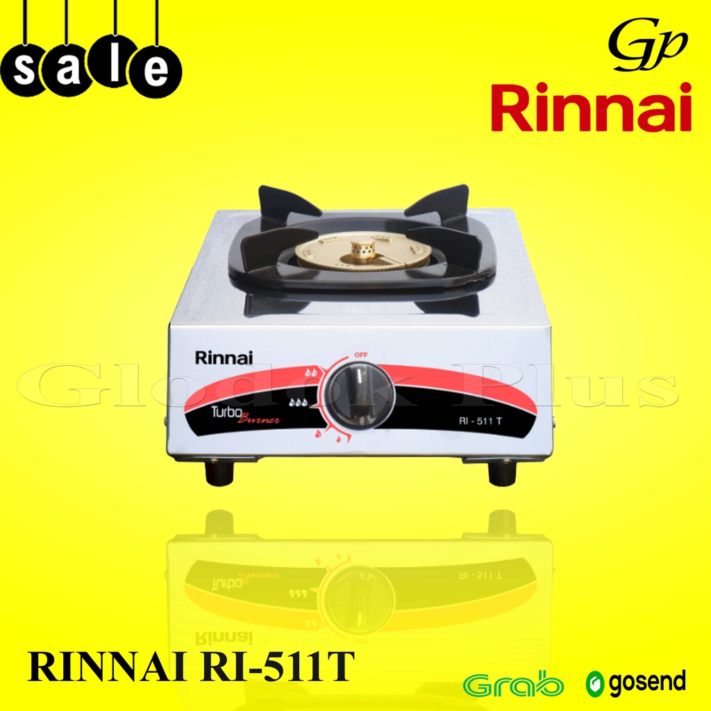 Rinnai RI-511T Kompor Gas 1 Tungku ri511t ri511 rinai api turbo 511 t stainless steel