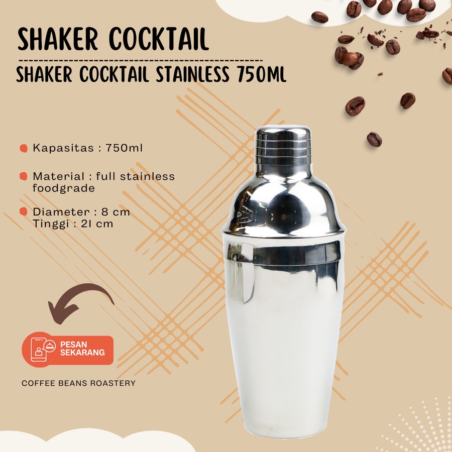 Jual Shaker Cocktail Ml Pengocok Minuman Bartender Stainless