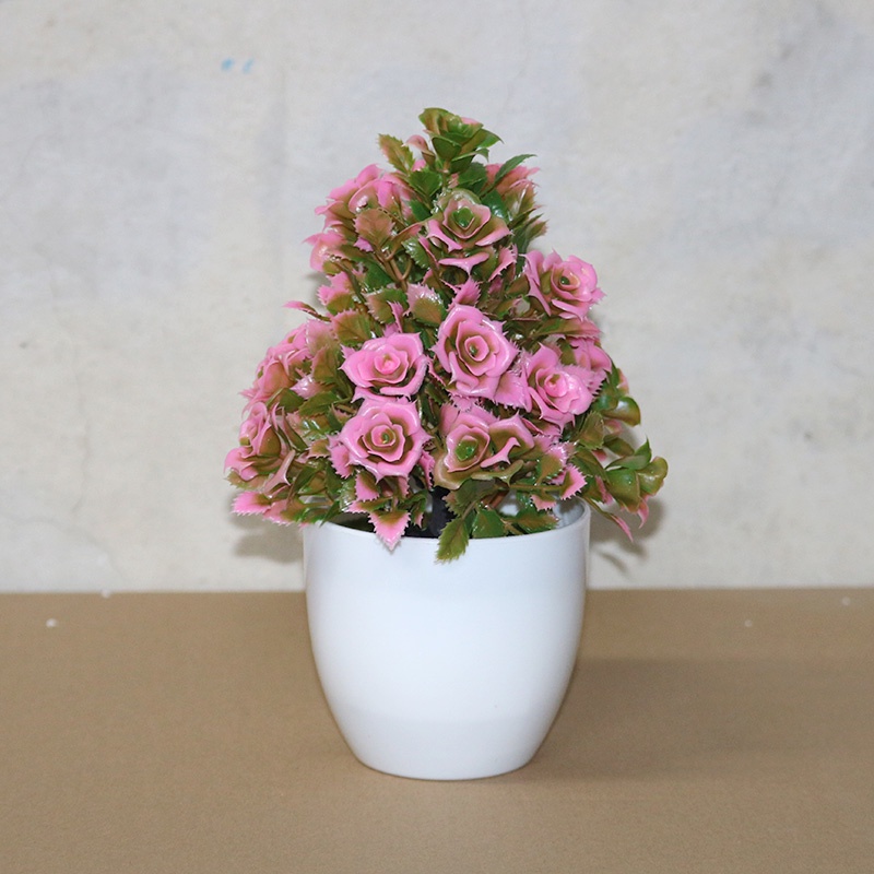 Swopply PT43 Pot Tanaman Hias Bunga Hias Plastik Ornamen Pot Bongsai Artificial Flower Decoration