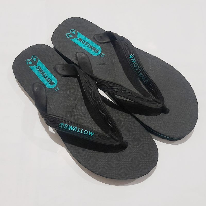 Sandal Jepit Swallow Hitam m02 37 - 42 original