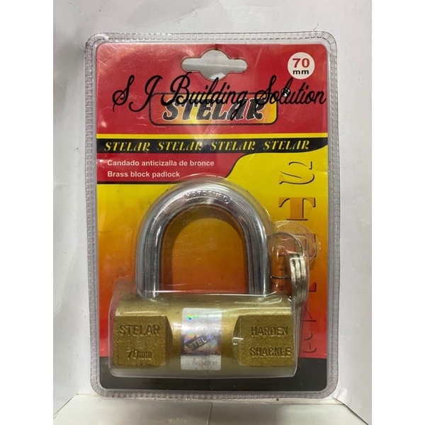 Gembok Pagar / Pintu STELAR 70mm Kuningan Bulat kunci Rumah / Sepeda Motor