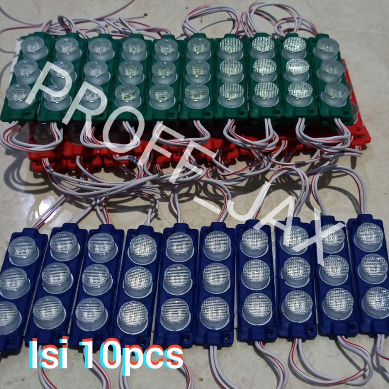 Lampu kolong / bak LED MODUL mata 3 besar 24 volt truk bus 12 volt motor mobil