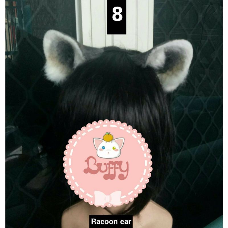 bando realistic ear cat fox nekomimi gray cosplay arknight game buffy kawaii fur wolf halloween