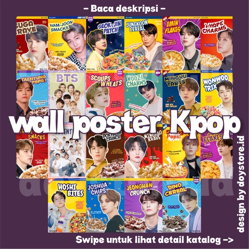 [BACA DESKRIPSI] Poster Aesthetic Kpop BTS Seventeen Stray Kids | Wall Poster Kpop A6 A5 | Poster BTS Seventeen Stray Kids