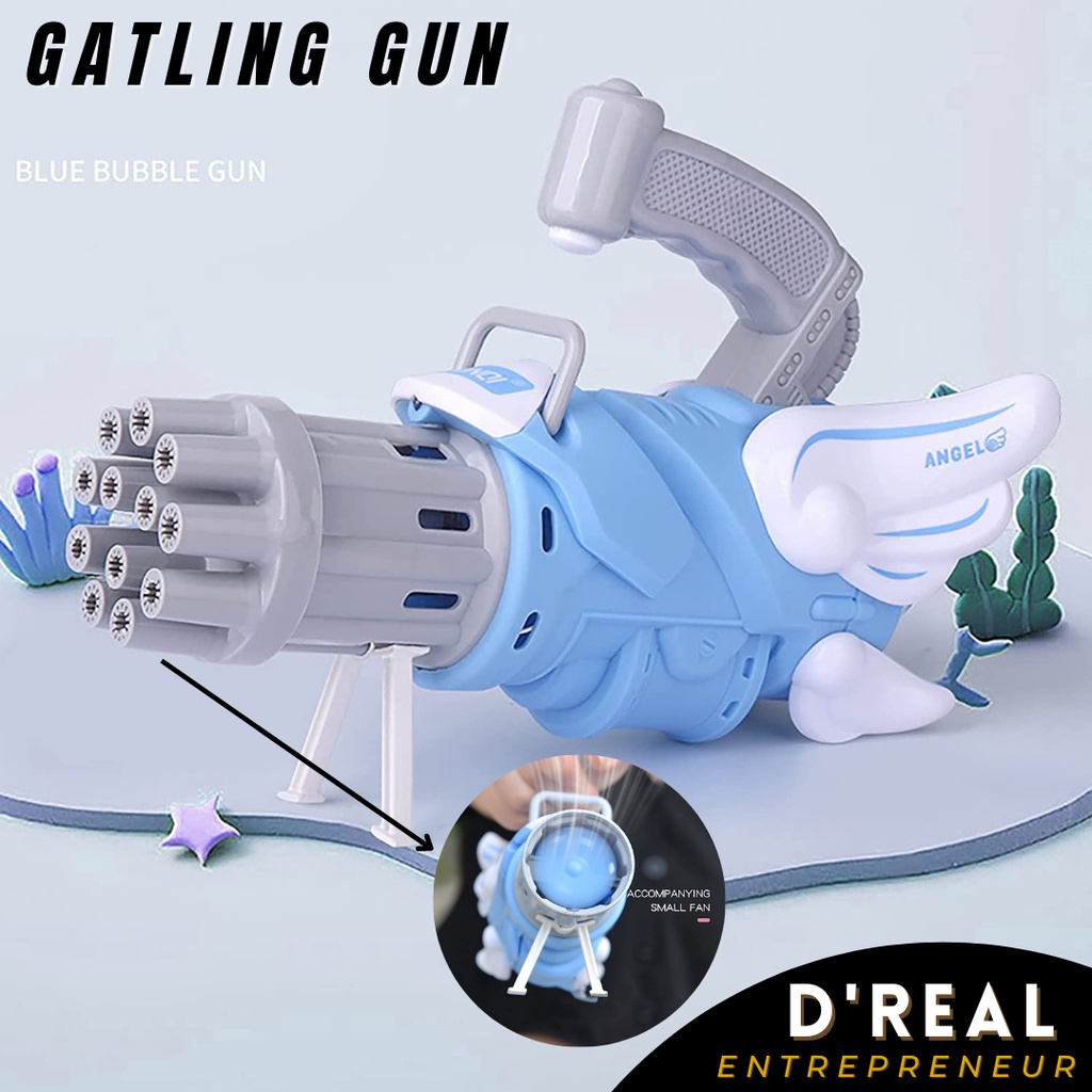 MACHINE GUN BUBLE GATLING GUN ATAU ELECTRICK GUN ,BUBLE GUN GELEMBUNG