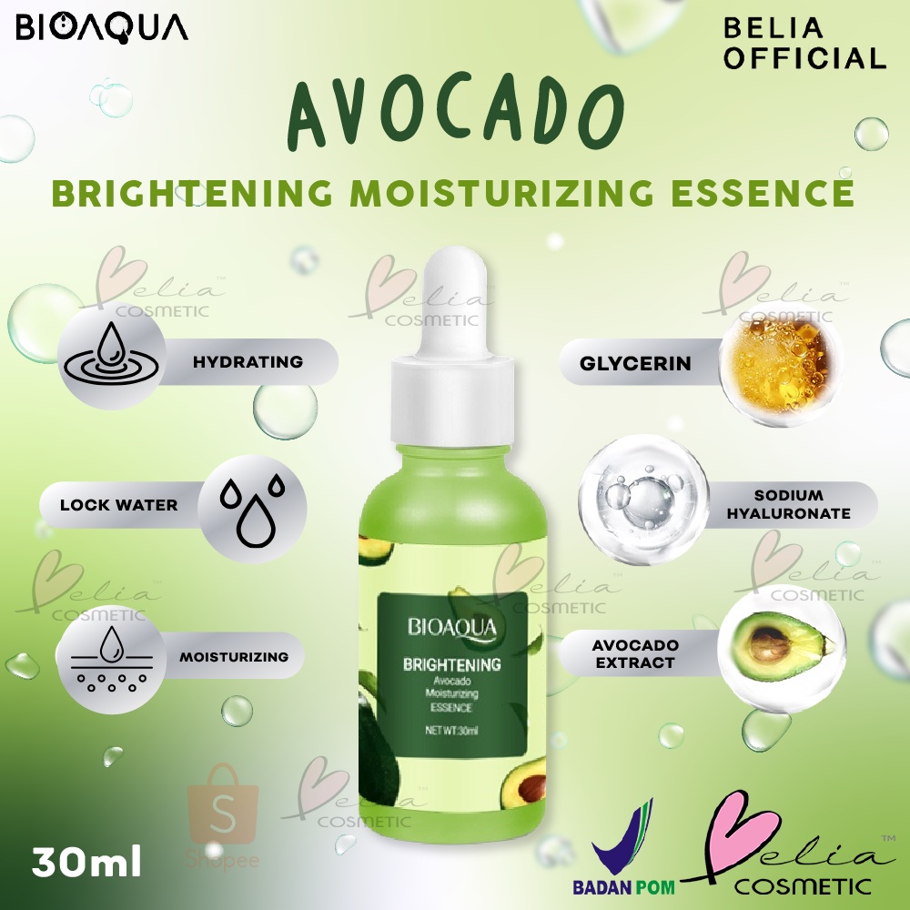 ❤ BELIA ❤ BIOAQUA Brightening Avocado Moisturizing Essence 30ml | Serum Wajah | Kulit Kering Wajah | BPOM