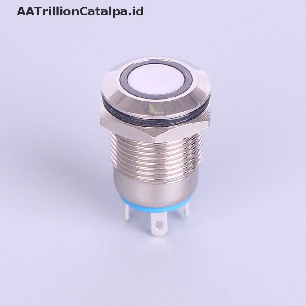 (AATrillionCatalpa) Tombol Tekan 12mm Bahan Metal Dengan Lampu LED