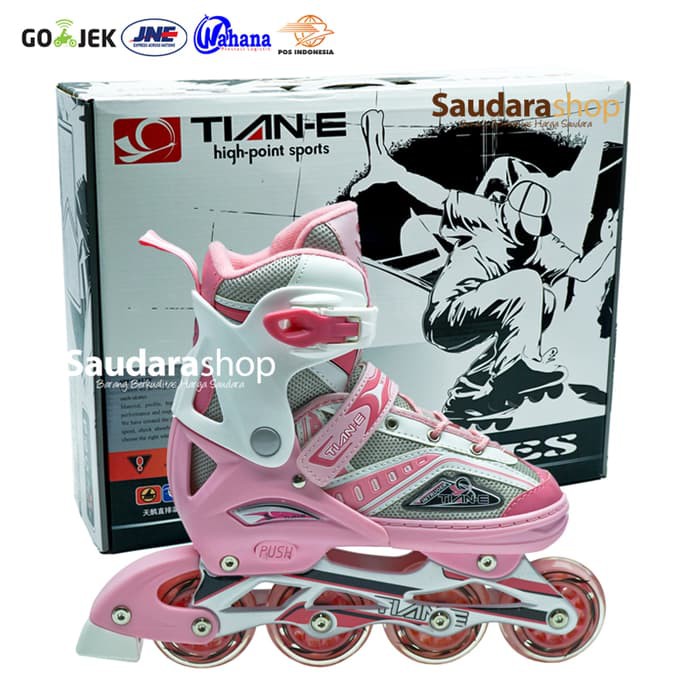 Tian-E Sepatu roda Inline Skate Roda Karet Hitam / SepatuRoda Tian-E