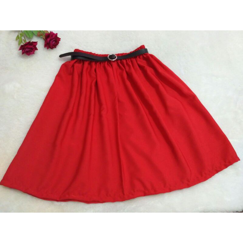 RED SKIRT PLAIN