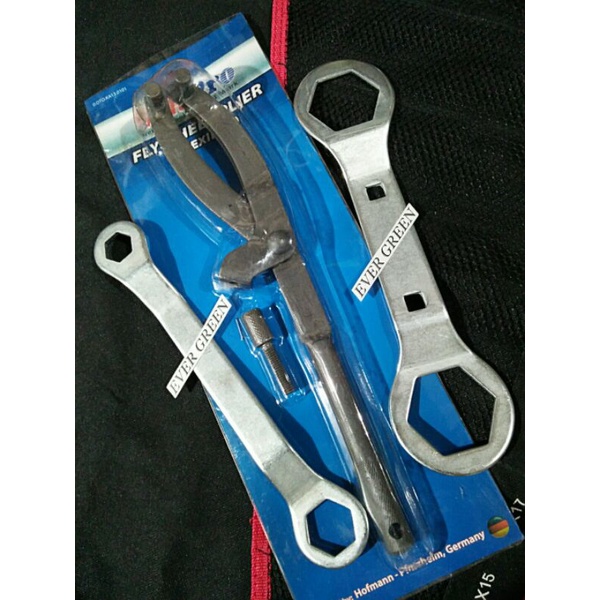 Kunci CVT 1 set 3 pcs PROMOSI : Treker Tahanan + Kunci Pully 39 -41 + 17 - 24 Tutup Klep/Baut Tutup Oli (penahan kopling mangkok kanvas ganda motor matic) merk tekiro grip-on multipro hasston benz big boss nankai mollar amtech-2