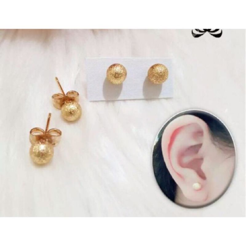 Xuping Anting Jurai Emas Motif Mutiara/ Anting Tusuk Bulat emas