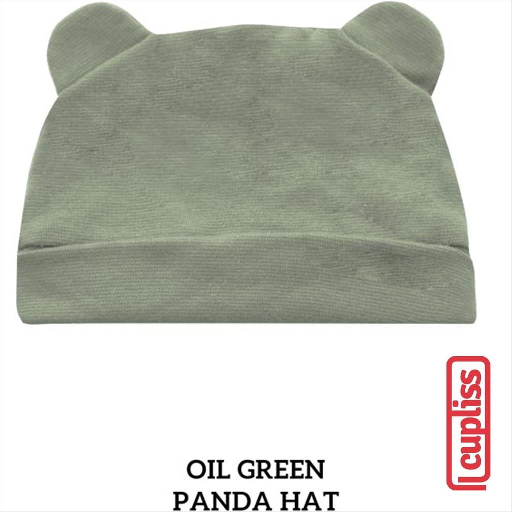 Little Palmerhaus Panda hat Oil Green Topi bayi