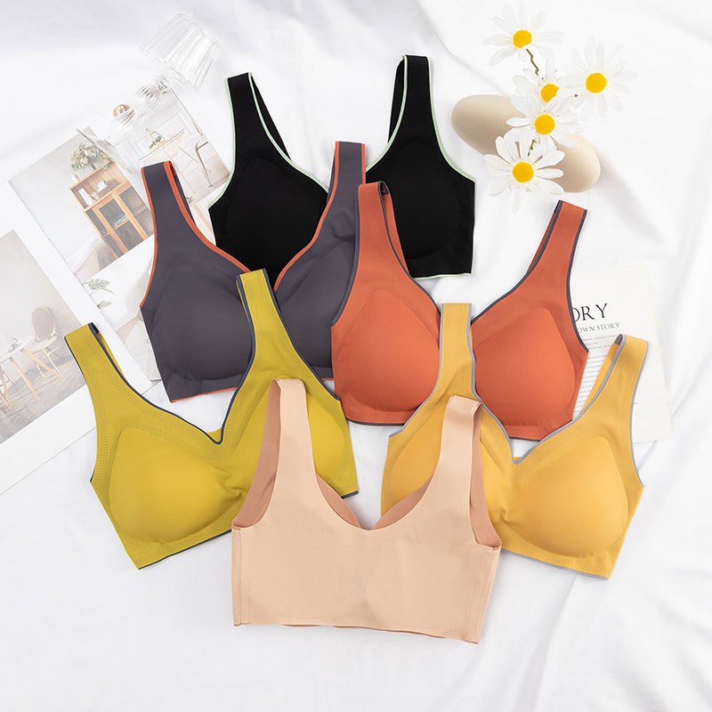 Gobra ♕ PW117 Bra Pakaian Dalam Wanita Tanpa Kawat Lateks Push Up Bralette Mulus Nyaman Import COD