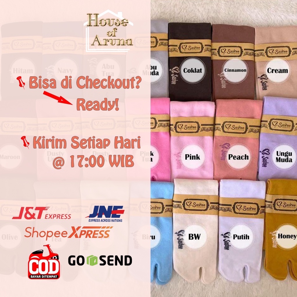 Kaos Kaki Wanita Jempol Dewasa Panjang Warna Polos Muslimah Sashee Original Sepasang All Size