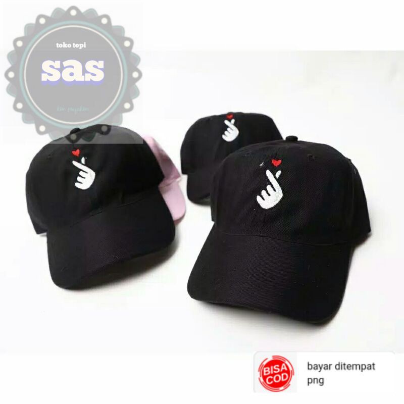 topi baseball dewasa tangan love sarangheo
