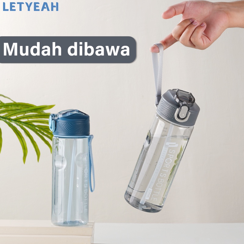 letyeah 800ml Botol minum olahraga sport /Botol air olahraga Portable dengan sedotan /bpa free