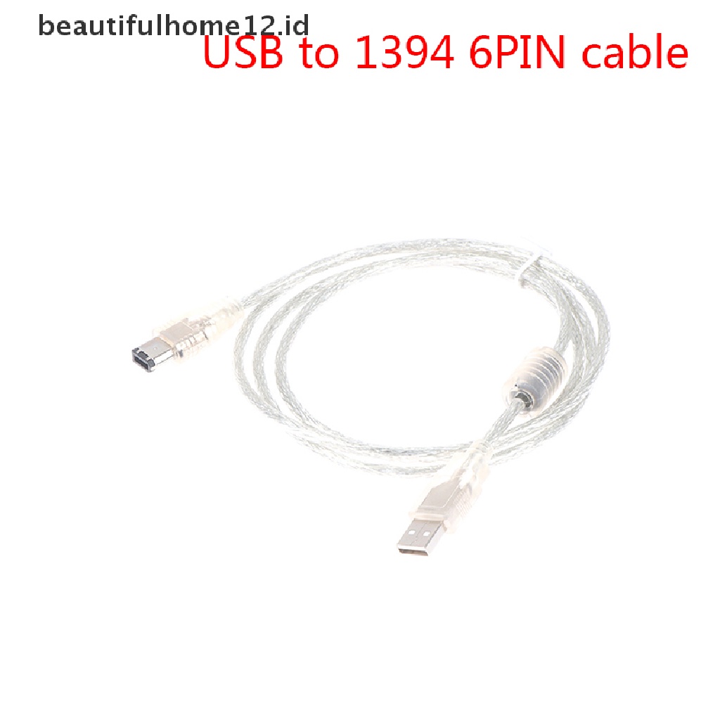 【beautifulhome12.id】 1 X Firewire IEEE 1394 6 Pin Male To USB 2.0 Male Adaptor Convertor Cable Cord .