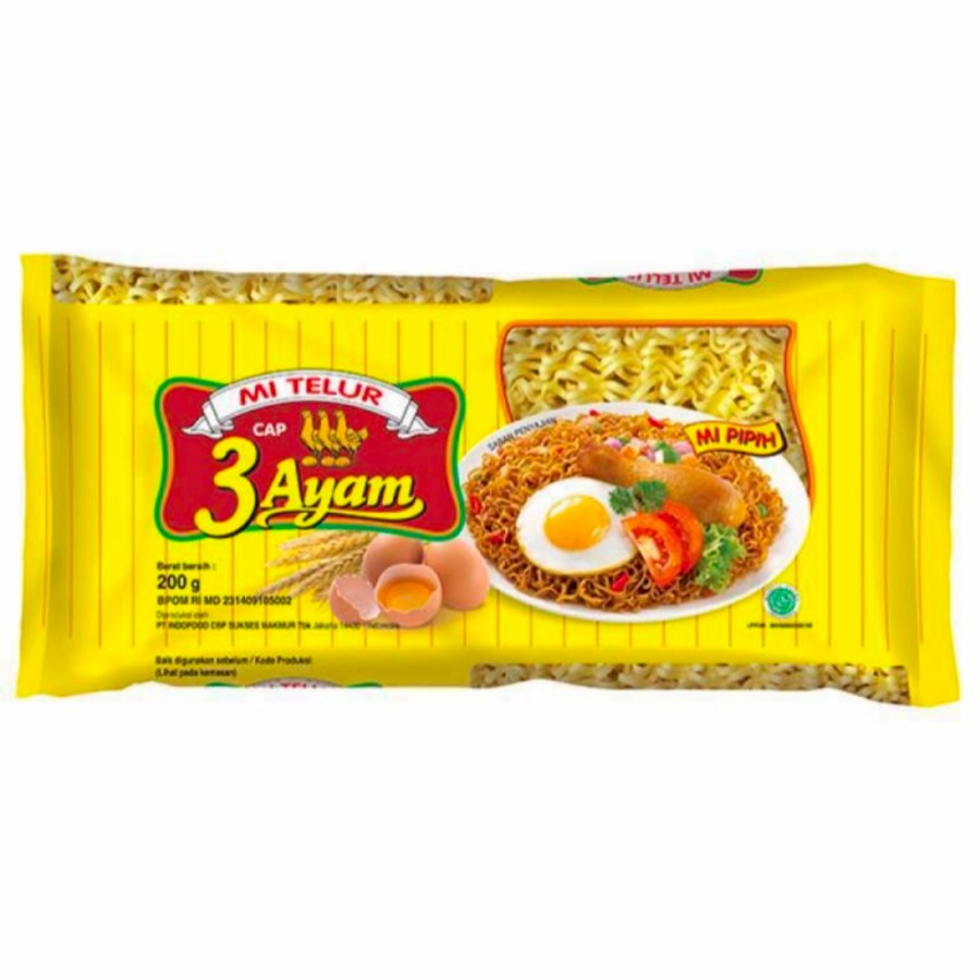 Mie Telor Cap 3 Ayam per pack 200 gram