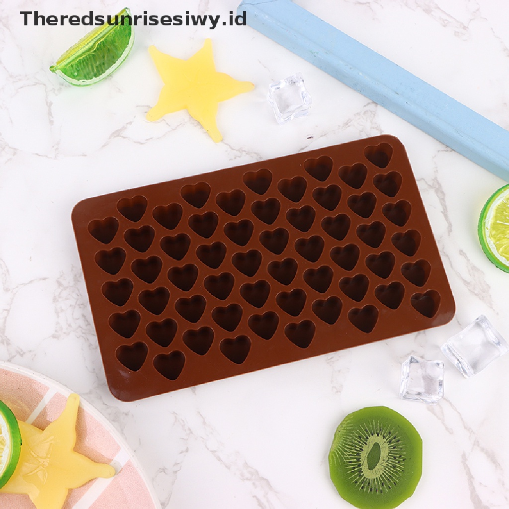 # Alat Rumah Tangga # 1pc Cetakan Coklat Bentuk Hati 55 Rongga Bahan Silikon Untuk Alat Baking