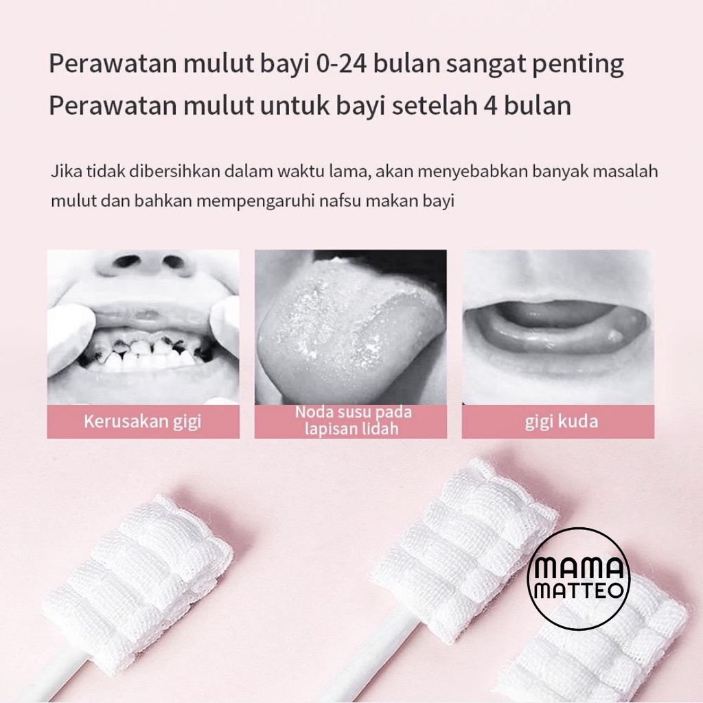 Baby Oral Cleaner Kassa Stick Pembersih Mulut Gusi Lidah Bayi Sikat Pembersih Putih Susu Gigi Kasa Lembut / 1 Stick / BANDUNG