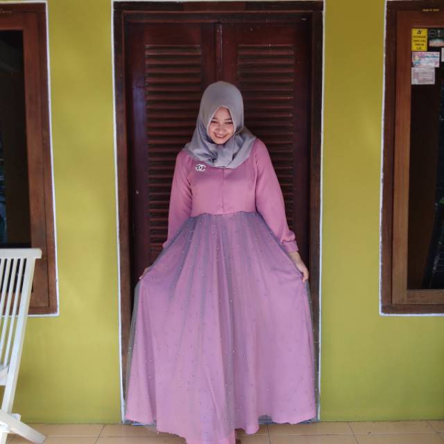 Gamis tile mutiara