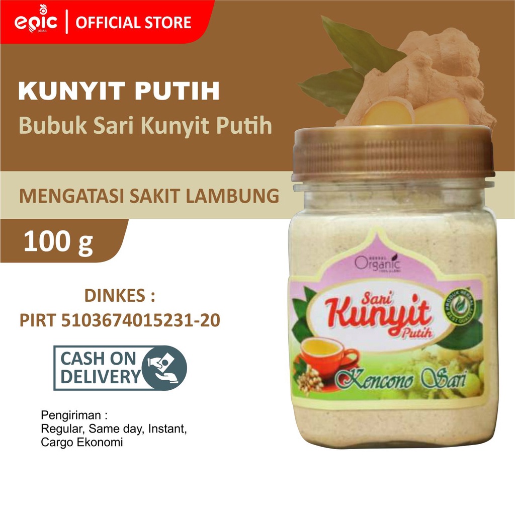 

Epicpicks Kunyit Putih Bubuk Asli Kencono Sari 100 gr